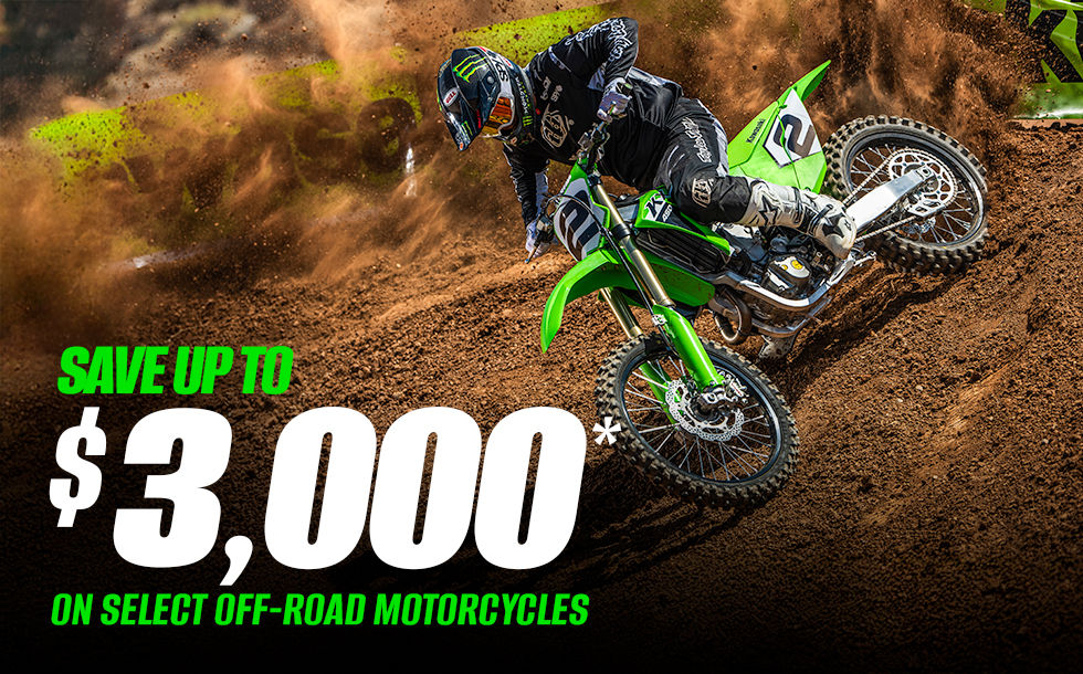 Save up to $3,000 on Select Off-Road Motorcycles