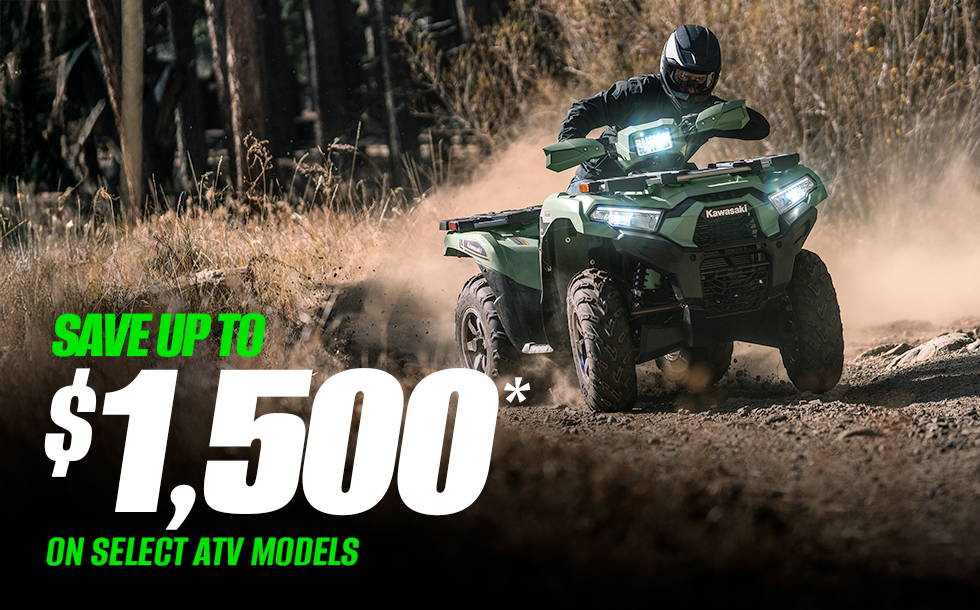Save up to $1,500 on Select ATV Models
