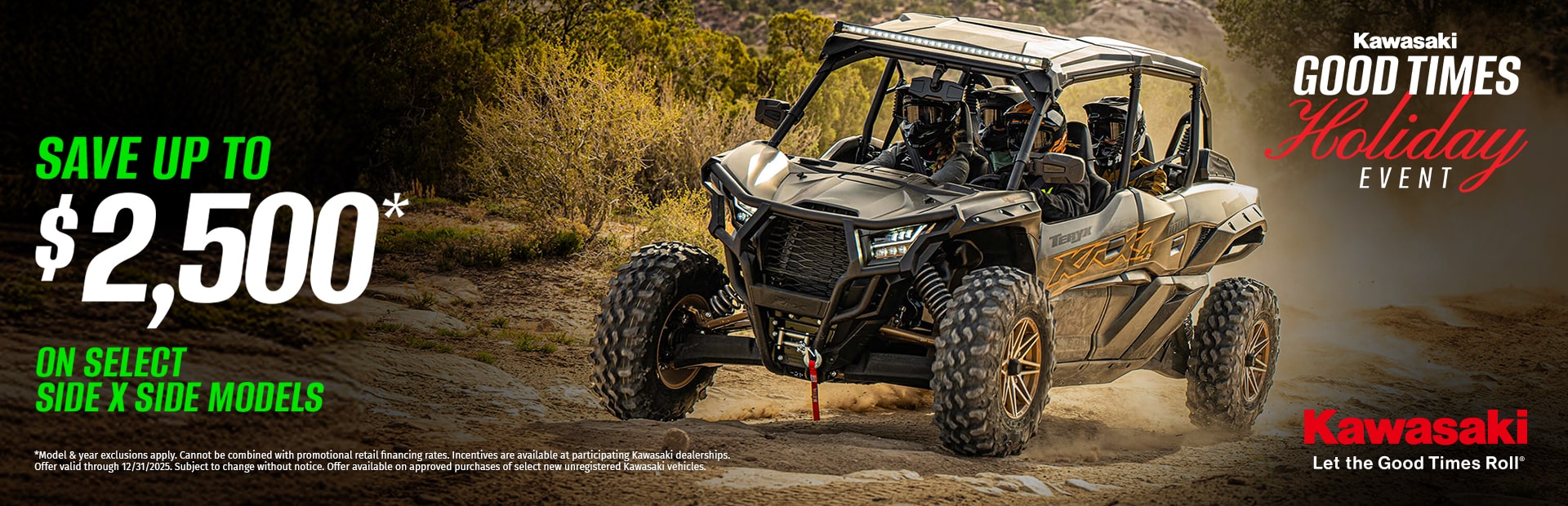 Save up to $2,500* on select Side x Side models